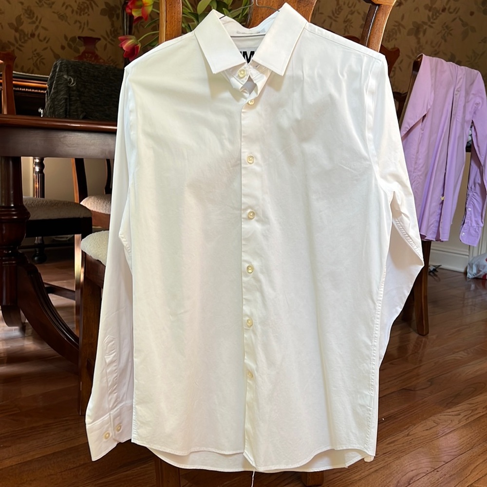 Men’s Expreas extra slim fit white dress shirt
